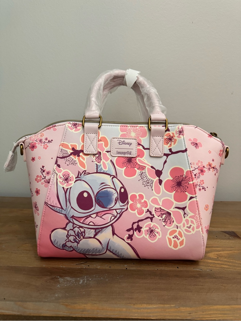 NWT Disney Loungefly Stitch Cherry Blossom Satchel Tote
